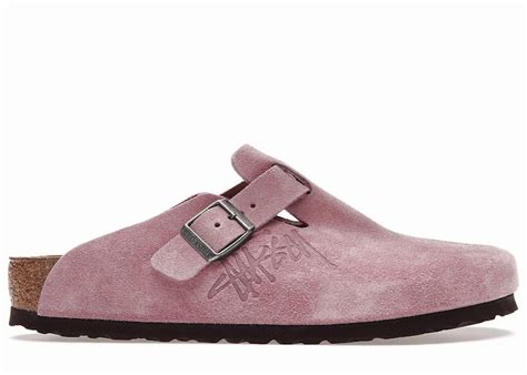 Birkenstock Men's Boston Clog Stussy Dusty Pink (2021) Shoes, from ...