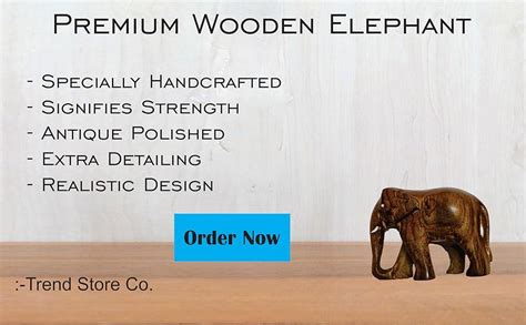 Buy Trend Store Wooden Handmade Elephant Showpiece Statue | Wooden ...