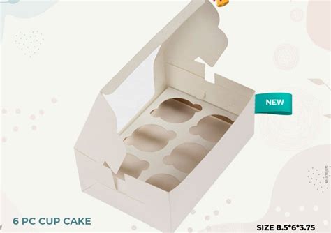 WHITE 6 CUPCAKE WINDOW BOX (PACK OF 10) – Dispozable