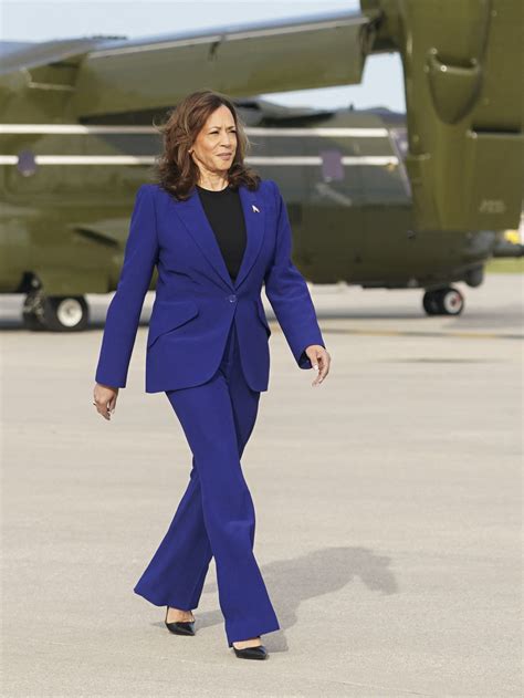Vice President Kamala Harris Is Ready For Battle In Royal Blue Pant Suit – DJRo