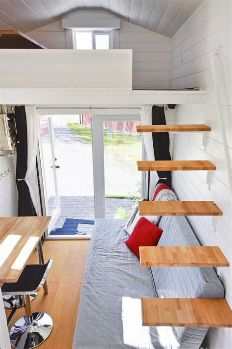Two Story Tiny House Stairs Tiny House Stairs With Storage Shelves And