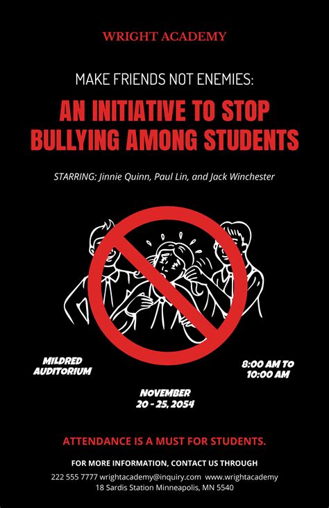 Anti Cyber Bullying Poster Template in PSD, Illustrator, Word ...