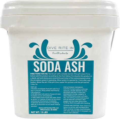 Soda Ash Washing Soda, pH Increaser for Pools, Tie Dye Cleaner, 15 ...