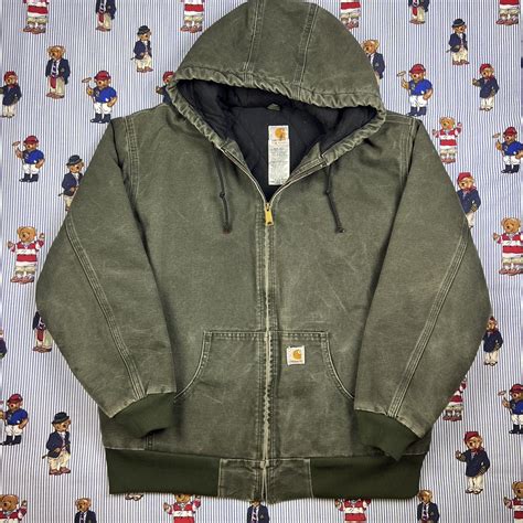 Green Carhartt Full Zip Hooded Jacket For Women,... - Depop