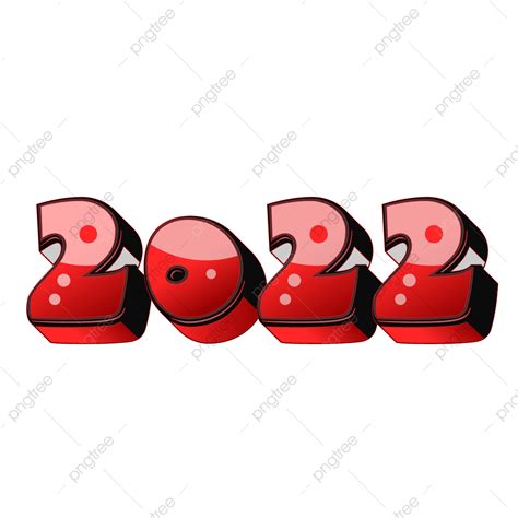 Feliz Año Nuevo Clipart De 2022 Número Con Gradiant Red PNG , Nuevo ...