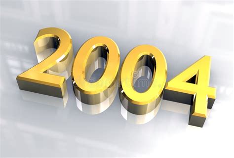 New year 2004 in gold (3D) stock illustration. Illustration of cold ...