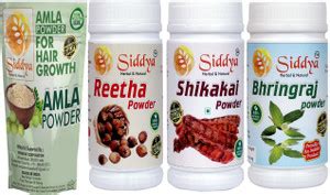 Siddya Amla Reetha Shikakai Bhringraj Powder 100 Grm Each. For Natural ...