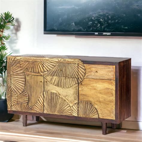 Suryavanshi uryavanshi Sheesham Wood Sideboard with Brass Work and ...