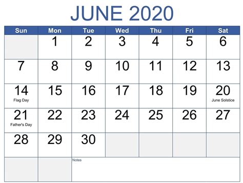 June 2020 Calendar With Holidays In US, UK, Canada, Australia, India ...