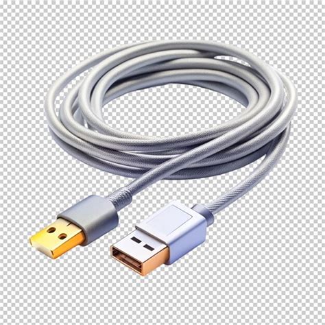 Data cable isolated on transparent background | Premium AI-generated PSD