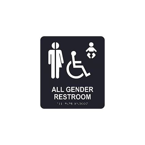 Buy National Marker All Gender Restroom/braille (ada23bk) Online at ...