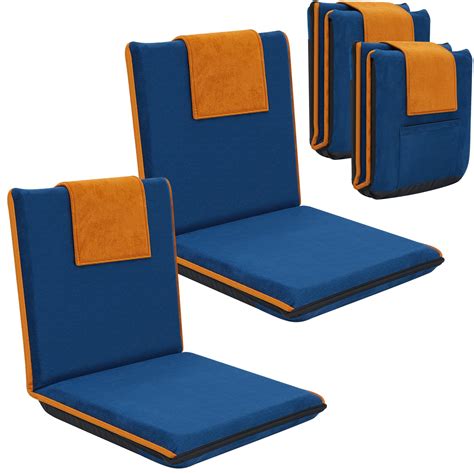 Amazon.com: 2 Pcs Floor Chair with Back Support Padded Floor Seating ...