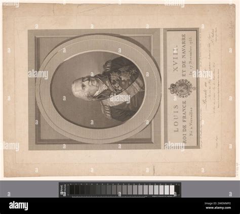 Portrait of King Louis XVIII, 1817 print paper engraving / etching ...