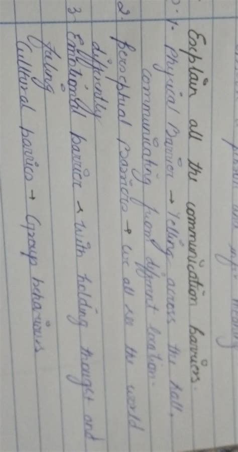 What are the communication barriers? [IT CLASS- 10} Give at least 4 ...