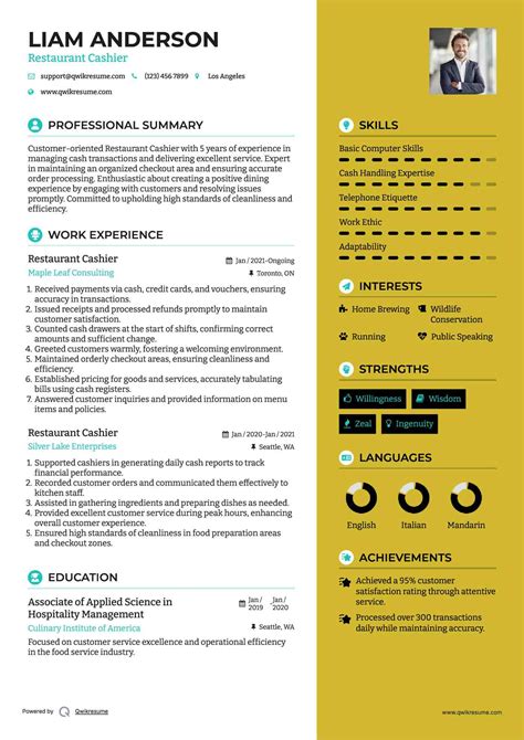 10+ Restaurant Cashier Resume Samples & Templates for 2025