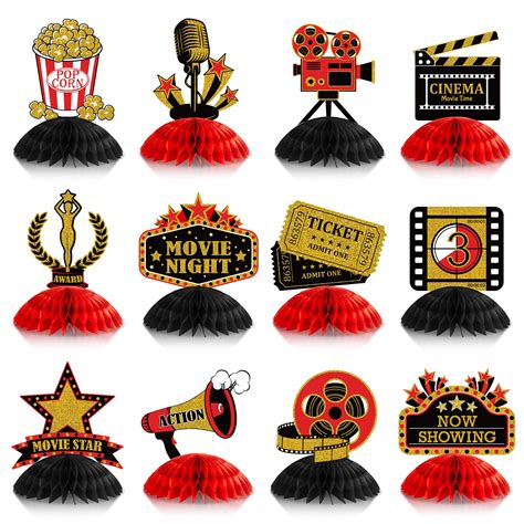Buy Pajean 12 Pieces Movie Centerpiece Night Party Decorations ...