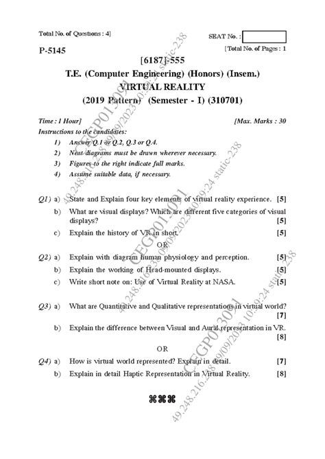 Virtual Reality PYQs - Q1) a) State and Explain four key elements of ...
