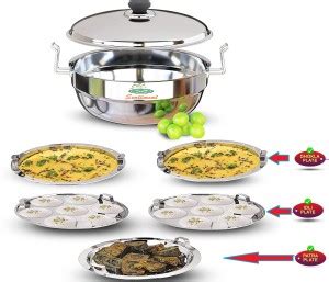 Sentiment Sentiment All-in-One Stainless Steel Idli Cooker Multi Kadai ...
