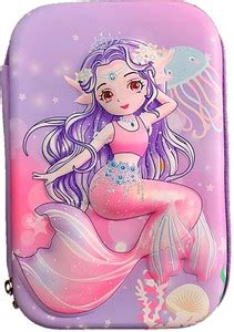 Flipkart.com | AuM Jumbo Hardtop Cute Mermaid Art Canvas Pencil Box - Pouch