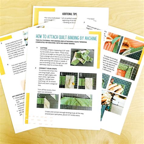 How to Sew a Quilt Binding by Machine: PDF Sewing Tutorial — Pin Cut ...