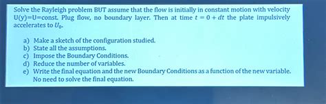 Image result for Rayleigh Problem Solution