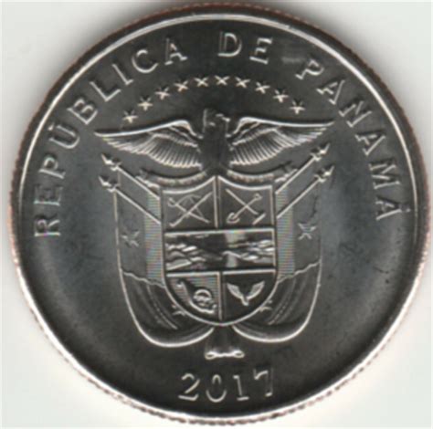 2019 2017 Colored coin of Panama / Un Cuarto de Balboa / Justo ...
