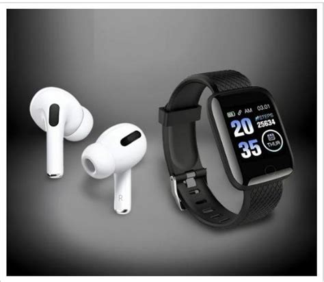 Combo Of Truly Earbuds Headset with Mic, & Bluetooth D116 Smart Watch ...