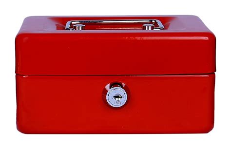 Shraddha Collections Key Lock Steel Cash Box (Red) : Amazon.in: Home ...