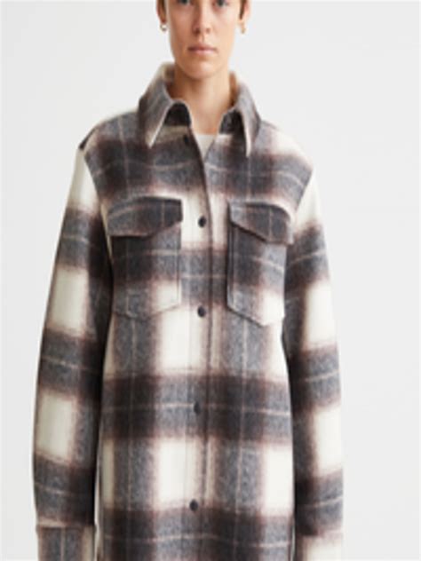 Buy H&M Women Brown Checked Shacket - Shirts for Women 19267034 | Myntra