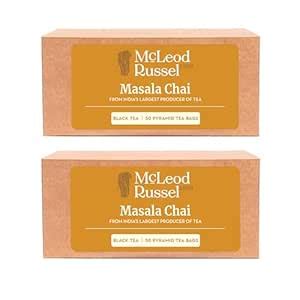 McLEOD RUSSEL 1869 Masala Chai | Pack Of 2 | 100 (50N X 2) Pyramid Tea ...