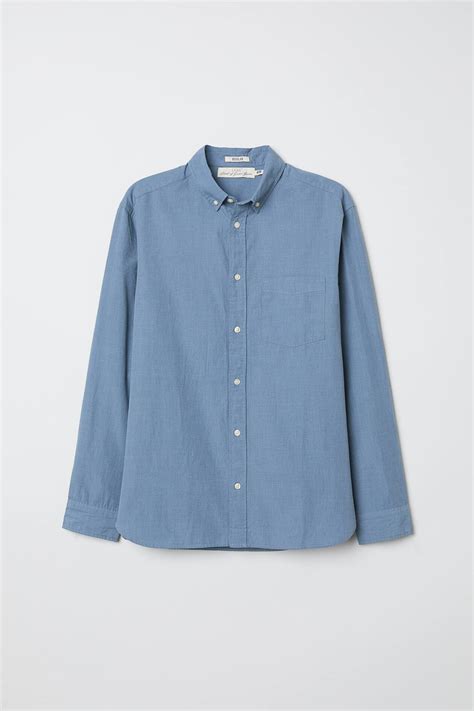 Poplin shirt Regular fit - Blue - Men | H&M IN