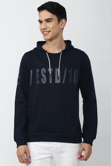 Buy Men Navy Graphic Print Hooded Neck Sweatshirt Online - 764698 ...