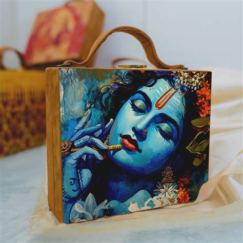 Majestic Krishna Printed Suitcase Style Clutch - Artklim
