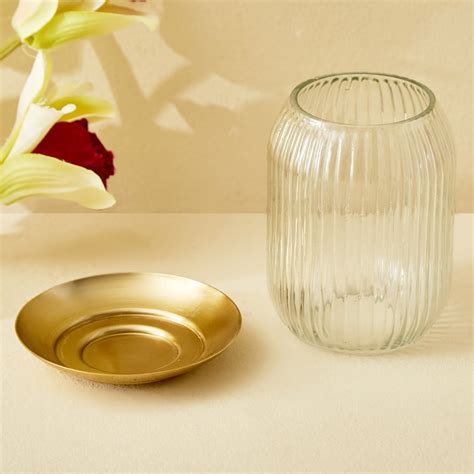 Buy Raga Anokha Set of 2 Glass T-Light Holders with Metal Holder from ...