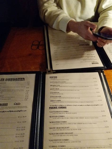 Menu at Prairie Schooner Steak House steakhouse, Ogden