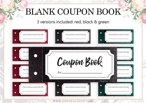 Printable Coupon Book Template, Blank Vouchers, Best Friends Gift ...
