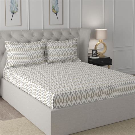 Buy MASPAR Regency Cotton 144TC Printed 3Pcs Super King Bedsheet Set ...