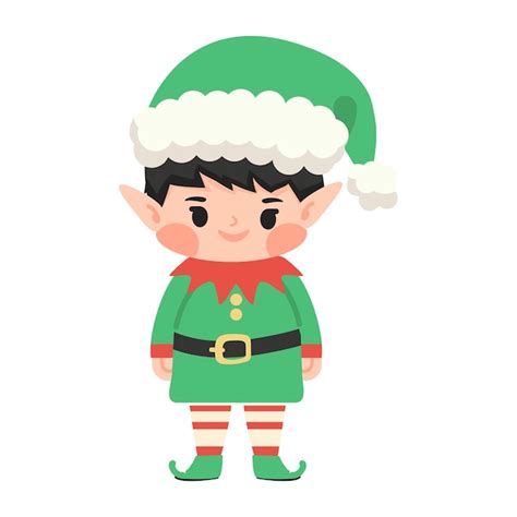 Happy christmas elf boy character | Premium Vector