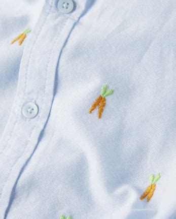 Boys Long Sleeve Schiffli Carrot Woven Button Up Shirt - Spring ...