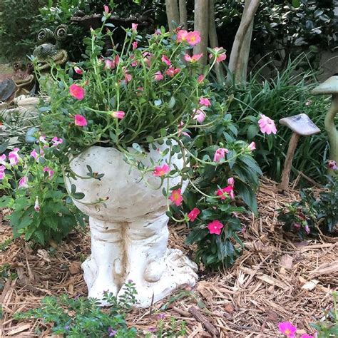 Buy Antique White Grumpy and Granny Joy the Muggly Face Statue Planter ...