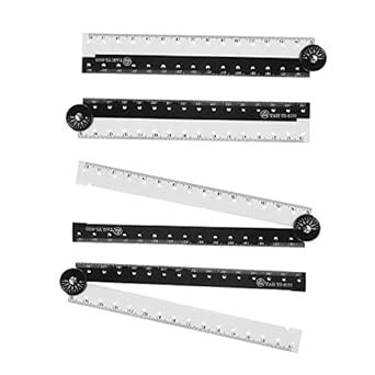 SYOSI 12 Inch Folding Ruler, 4-Pack Acrylic Plastic Ruler with Angle ...
