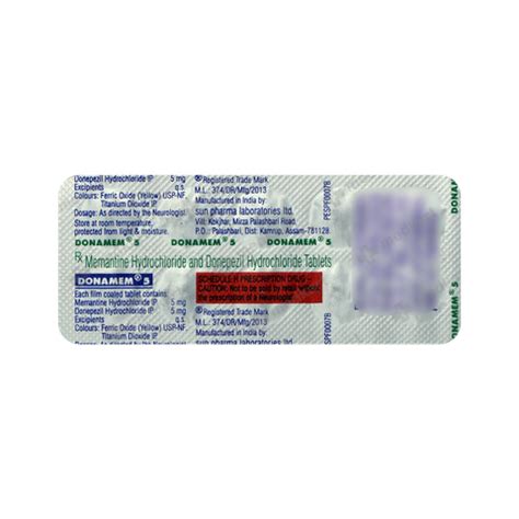 DONAMEM 5MG TABLET 10'S : View Price, Combination and Alternatives ...