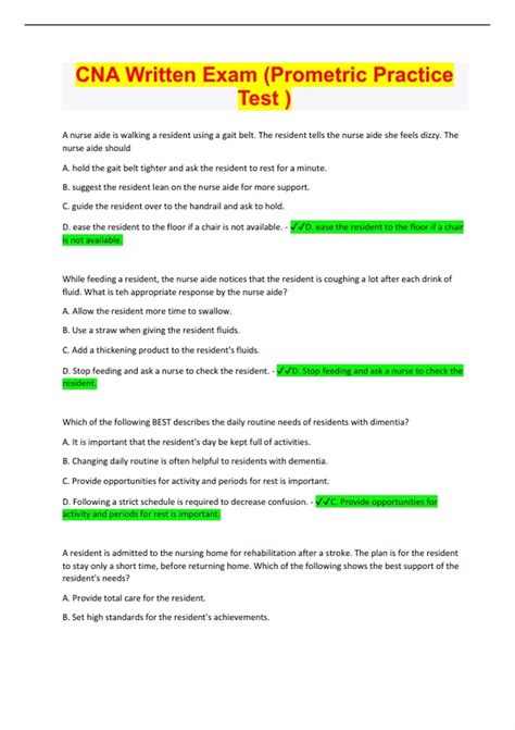 Prometric CNA Written Test 的图像结果