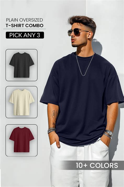 Pick any 3 | Plain Oversized T-shirt Combo – Veirdo