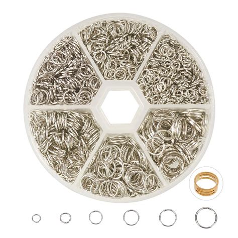 PH PandaHall 1745 Pcs Iron Plated Open Jump Rings 4mm to 10mm Diameter ...