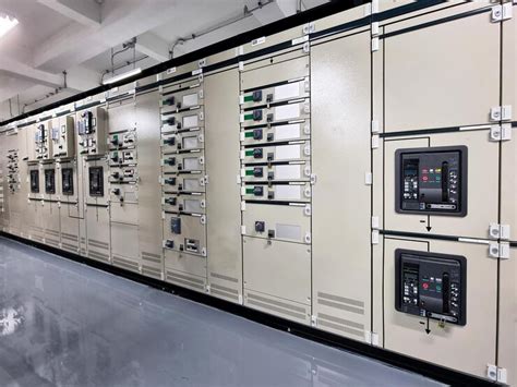 Low voltage switchboards panel of switchgear room at the power plant ...