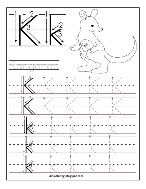 Letter K Worksheets Twisty Noodle | AlphabetWorksheetsFree.com