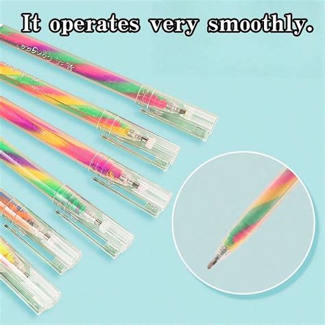 6 Colors Shiny Gel Pens, 12pcs Fine Tip Rainbow Gradient Markers ...