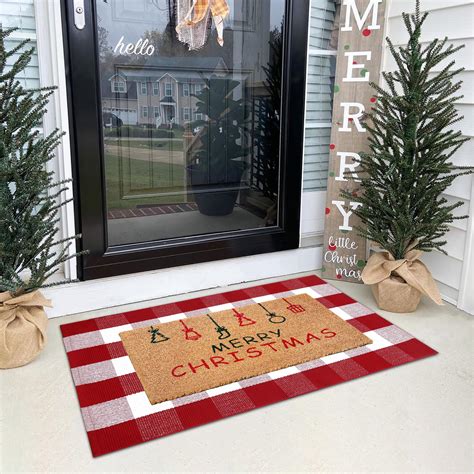 Amazon.com: Christmas Door Mat Combo Set - 100% Coco Coir Welcome Mat ...