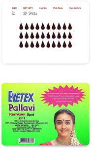 Eyetex Pallavi Sticker Kumkum, G2 - Dark Maroon (Circle, Round) - 20 ...